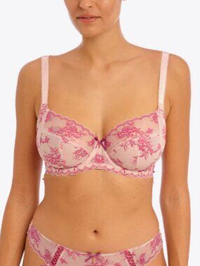 Freya Offbeat Decadence Side Support Bra Vintage Rose Pink Lace US 34I / UK 34G